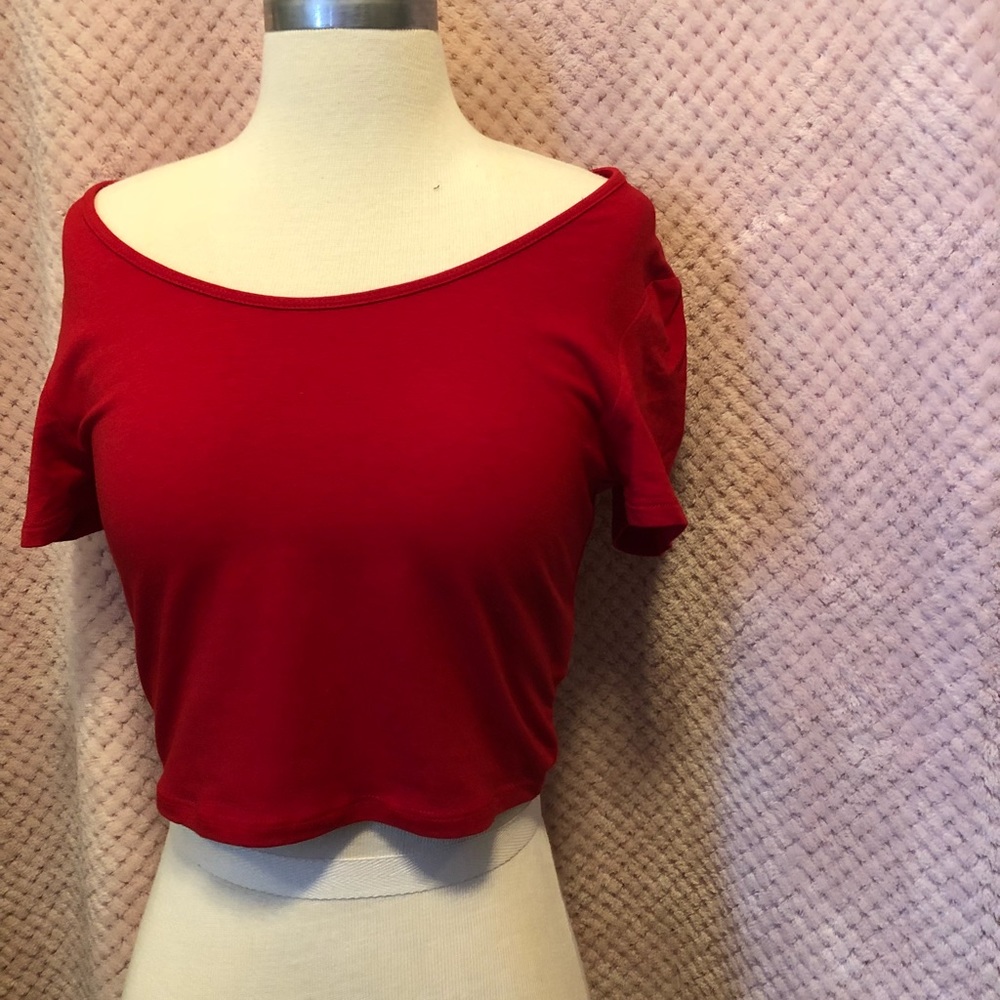Red crop top